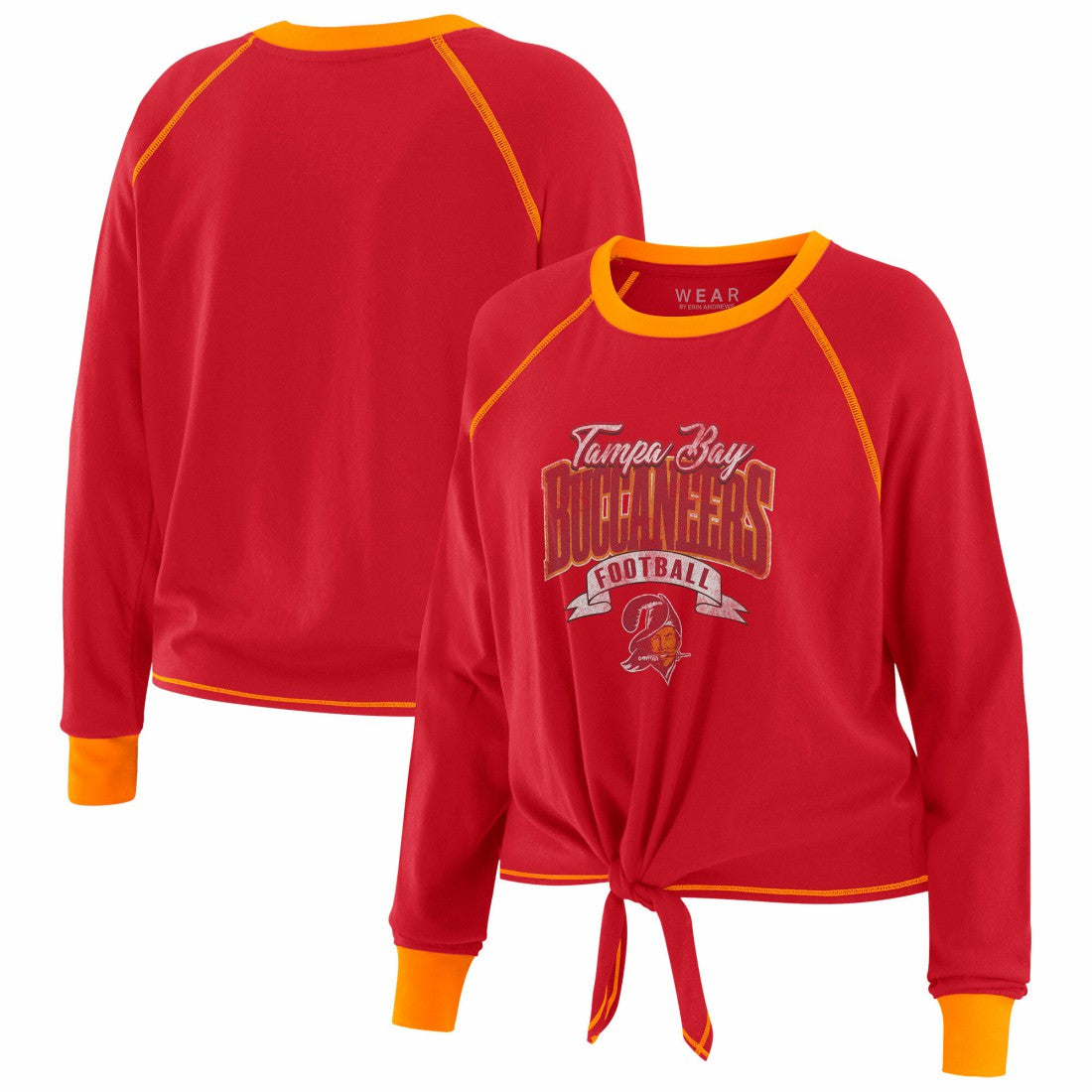 Tampa Bay Buccaneers WEAR by Erin Andrews Women's Tie-Front Long Sleeve Top | NFL On sale