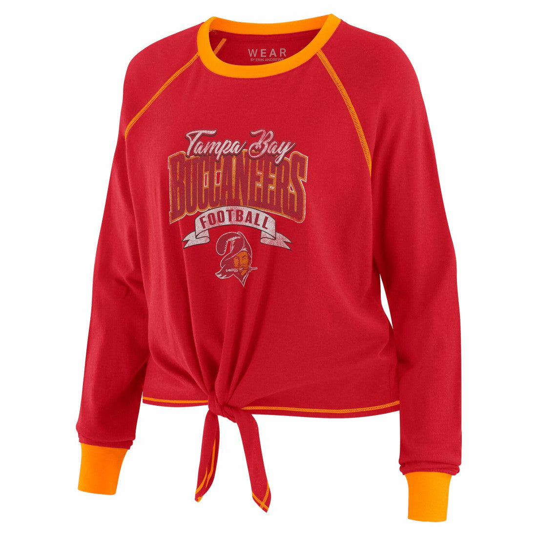 Tampa Bay Buccaneers WEAR by Erin Andrews Women's Tie-Front Long Sleeve Top | NFL On sale