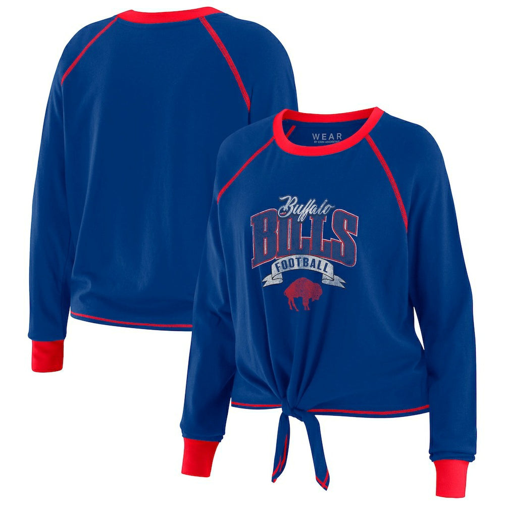 Buffalo Bills WEAR by Erin Andrews Women's Tie-Front Long Sleeve Top | NFL Discount