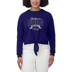 Baltimore Ravens WEAR by Erin Andrews Women's Tie-Front Long Sleeve Top | NFL Near me