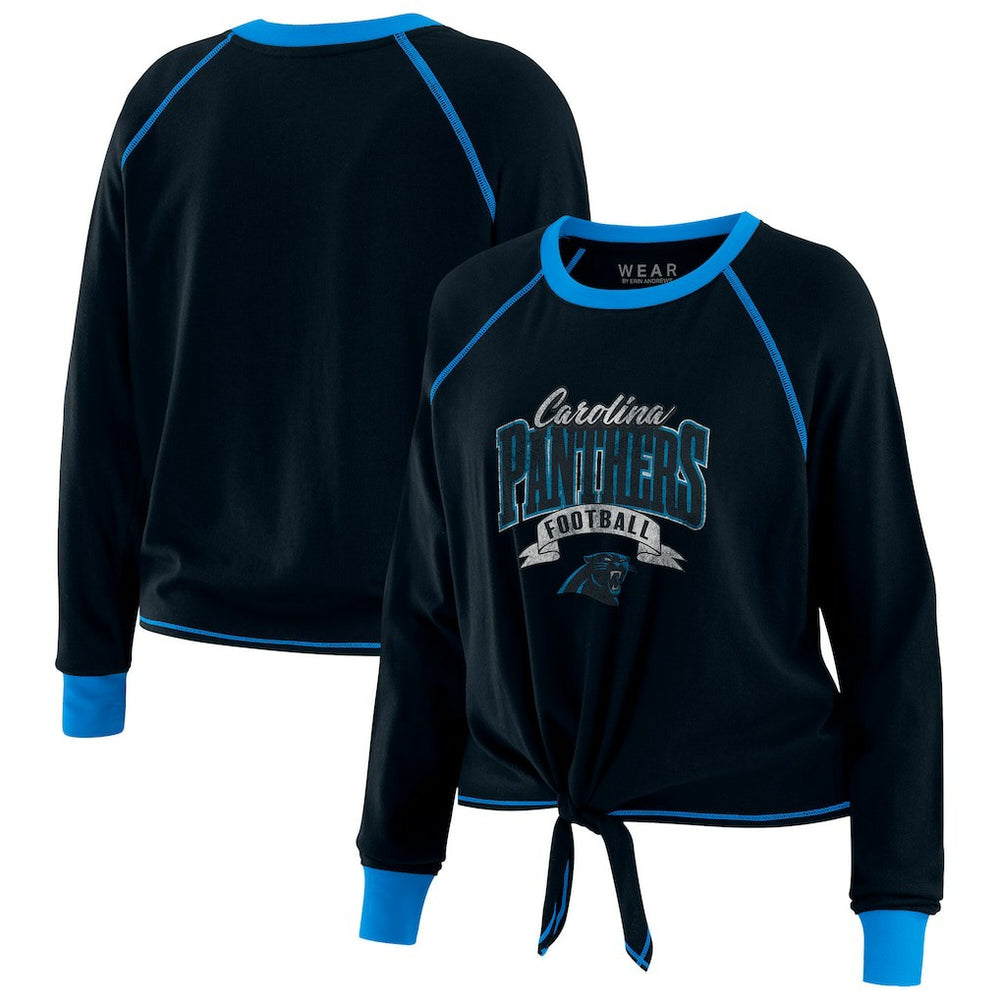 Carolina Panthers WEAR by Erin Andrews Women's Tie-Front Long Sleeve Top | NFL Near me