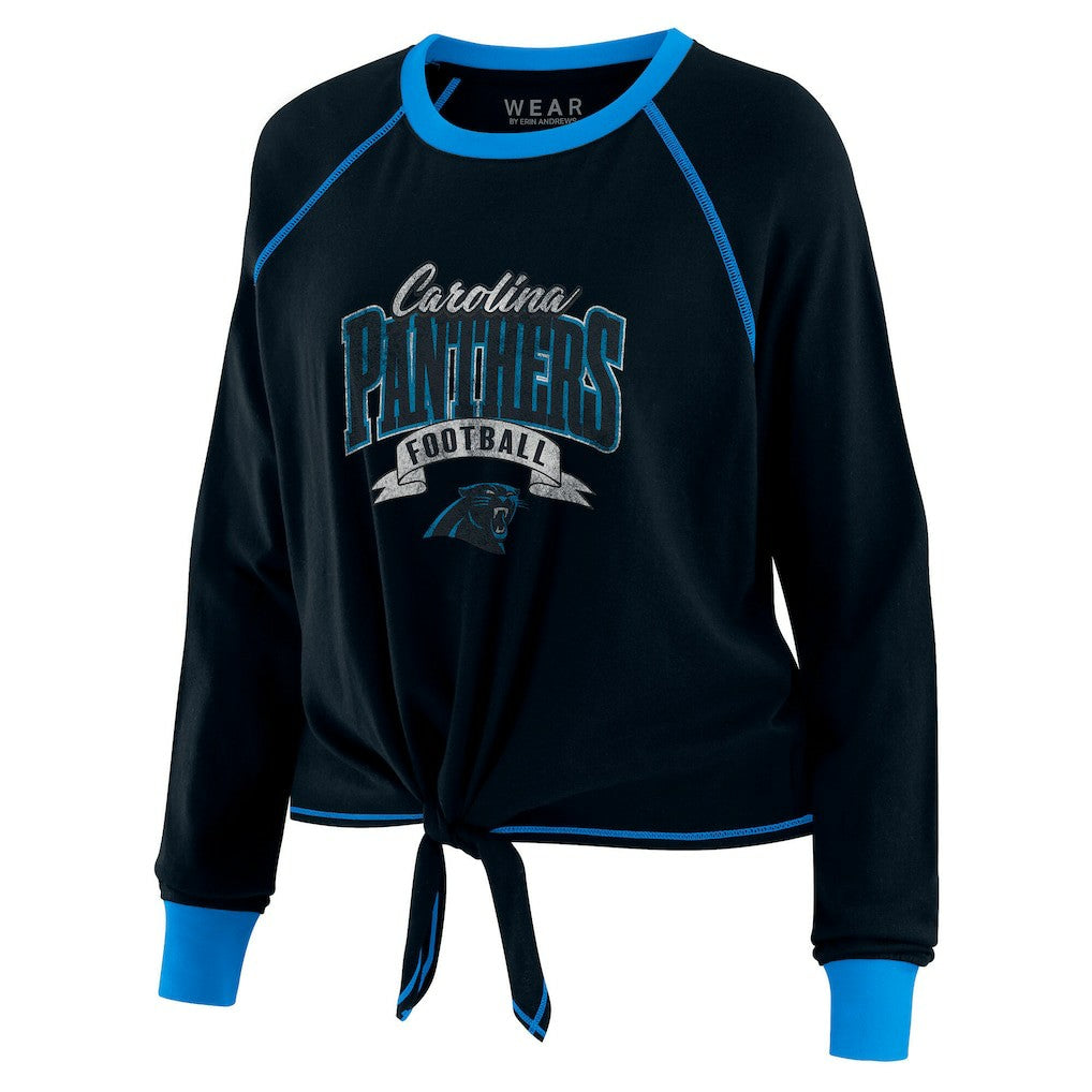 Carolina Panthers WEAR by Erin Andrews Women's Tie-Front Long Sleeve Top | NFL Near me