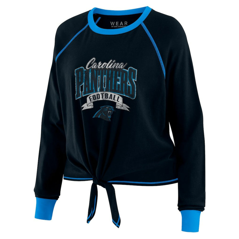 Carolina Panthers WEAR by Erin Andrews Women's Tie-Front Long Sleeve Top | NFL Near me