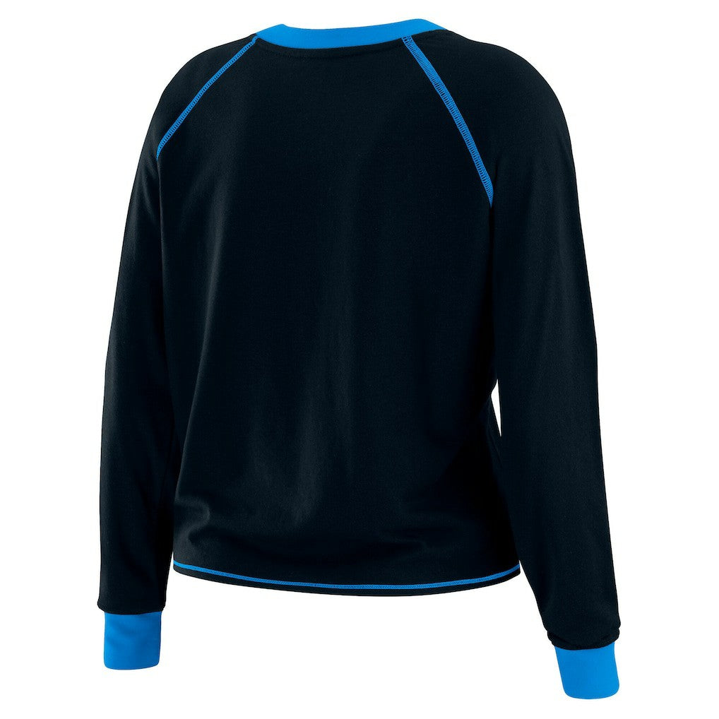 Carolina Panthers WEAR by Erin Andrews Women's Tie-Front Long Sleeve Top | NFL Near me