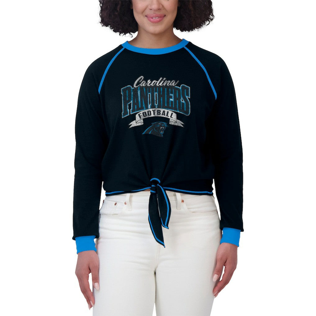 Carolina Panthers WEAR by Erin Andrews Women's Tie-Front Long Sleeve Top | NFL Near me