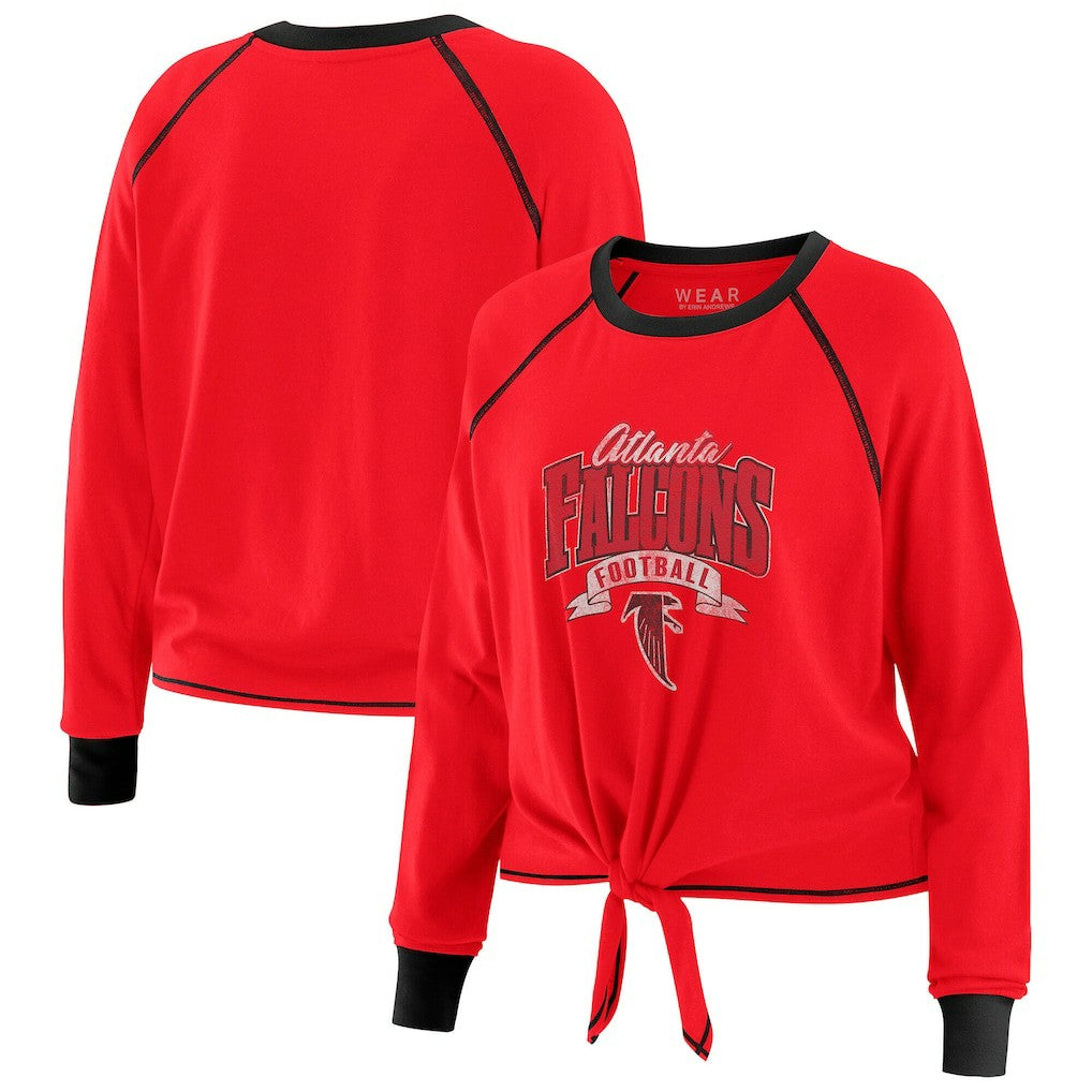 Atlanta Falcons WEAR by Erin Andrews Women's Tie-Front Long Sleeve Top | NFL On sale
