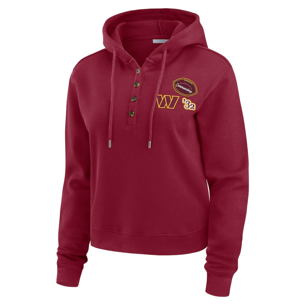 Washington Commanders WEAR by Erin Andrews Women's Waffle Hoodie Pullover Top | NFL US
