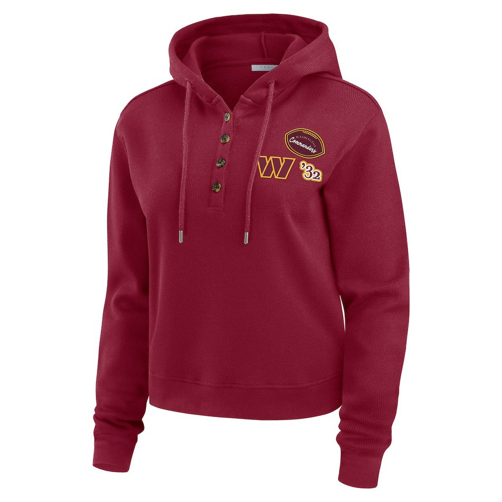 Washington Commanders WEAR by Erin Andrews Women's Waffle Hoodie Pullover Top | NFL US