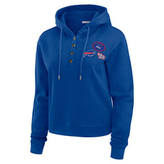 Buffalo Bills WEAR by Erin Andrews Women's Waffle Hoodie Pullover Top | NFL Discount