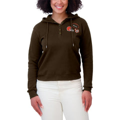 Cleveland Browns WEAR by Erin Andrews Women's Waffle Hoodie Pullover Top | NFL Hot