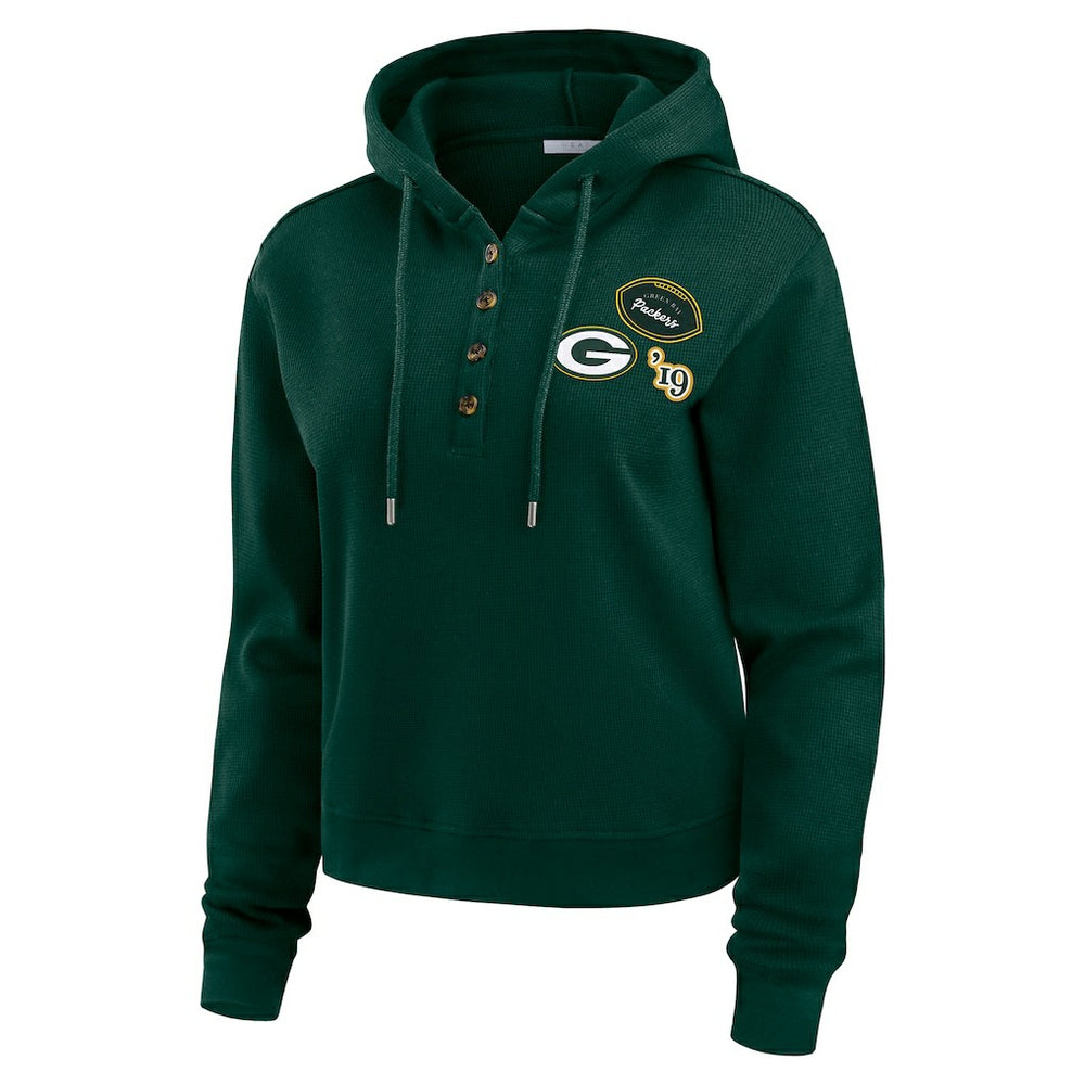 Green Bay Packers WEAR by Erin Andrews Women's Waffle Hoodie Pullover Top | NFL Near me