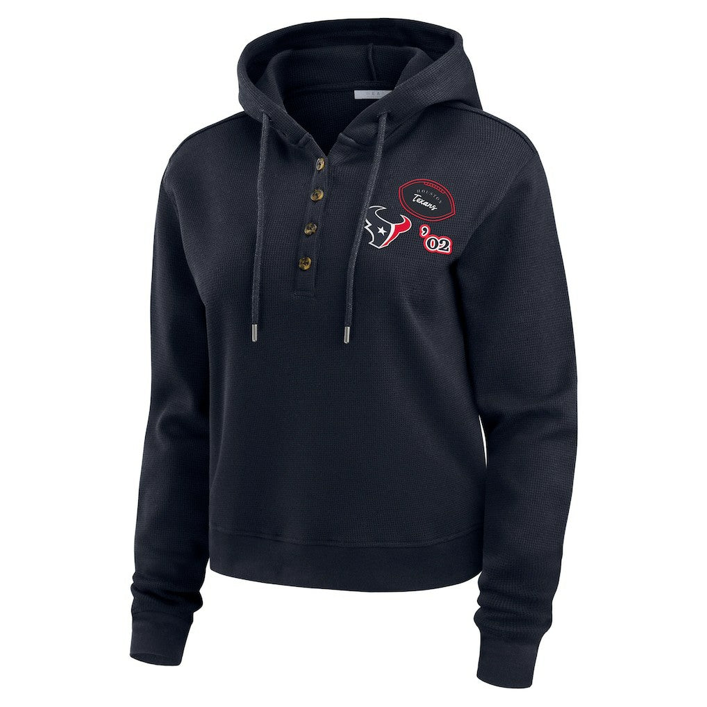 Houston Texans WEAR by Erin Andrews Women's Waffle Hoodie Pullover Top | NFL Hot
