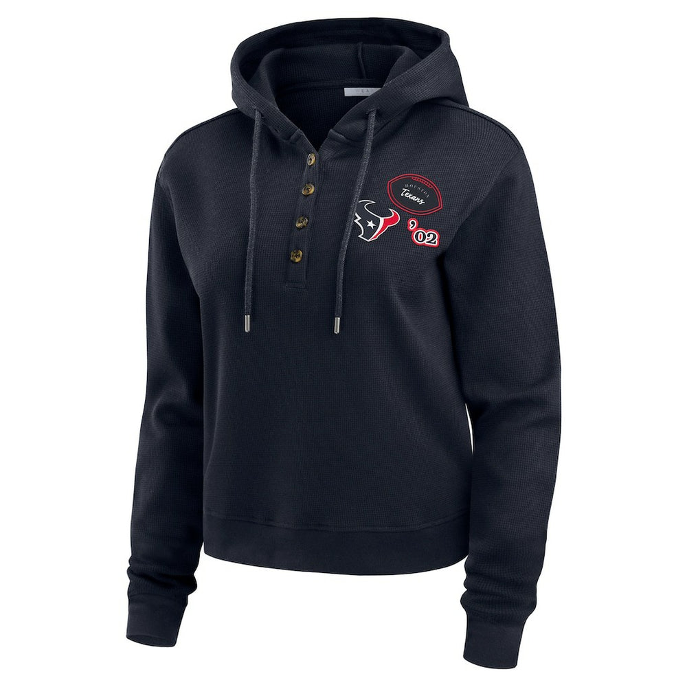 Houston Texans WEAR by Erin Andrews Women's Waffle Hoodie Pullover Top | NFL Hot