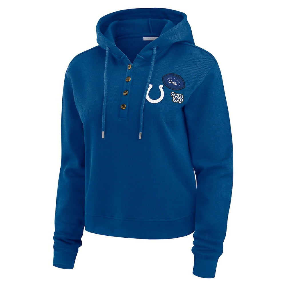Indianapolis Colts WEAR by Erin Andrews Women's Waffle Hoodie Pullover Top | NFL Online