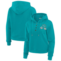 Miami Dolphins WEAR by Erin Andrews Women's Waffle Hoodie Pullover Top | NFL US