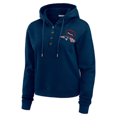New England Patriots WEAR by Erin Andrews Women's Waffle Hoodie Pullover Top | NFL New