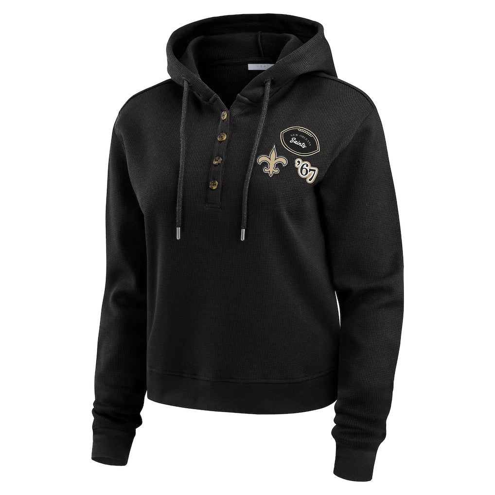 New Orleans Saints WEAR by Erin Andrews Women's Waffle Hoodie Pullover Top | NFL US