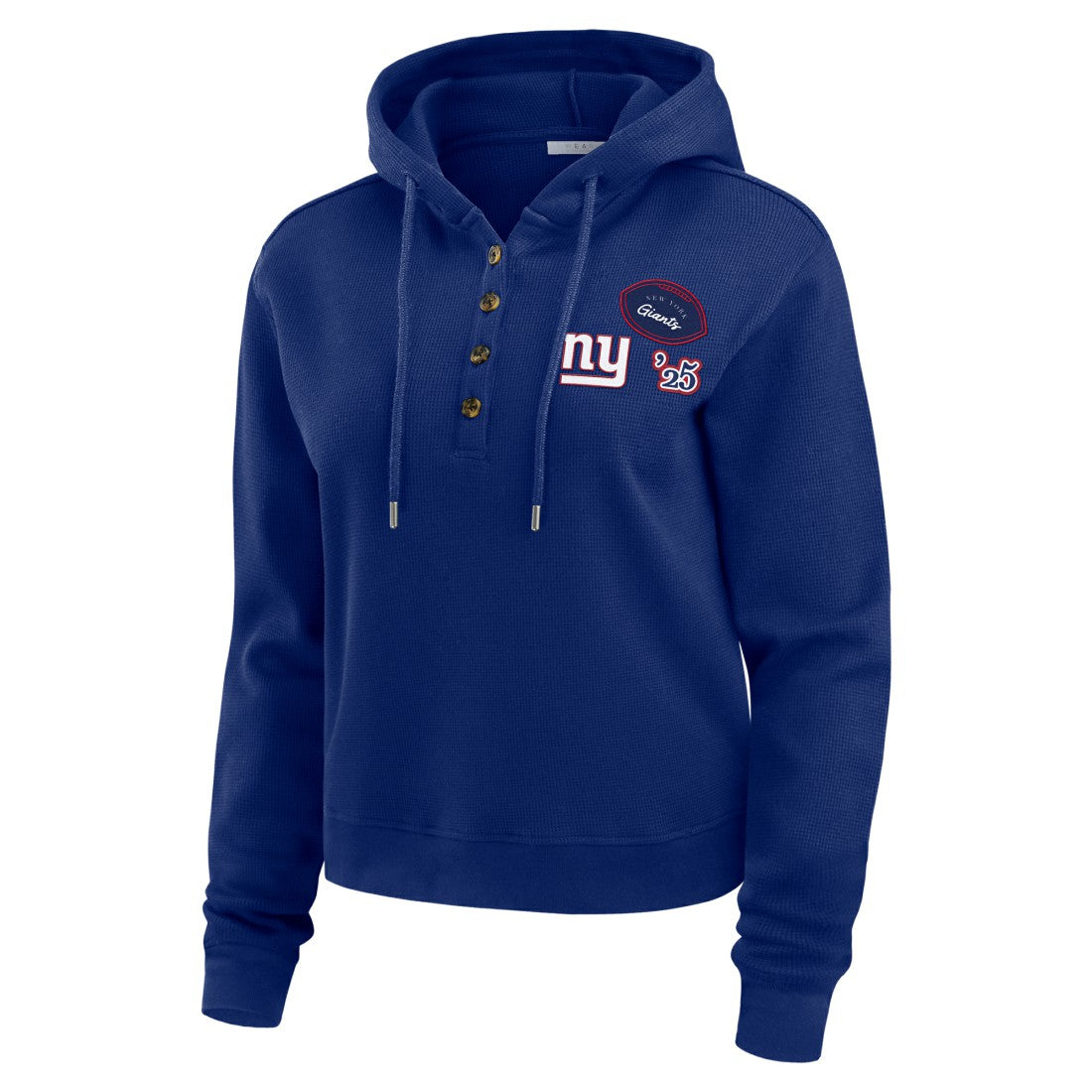New York Giants WEAR by Erin Andrews Women's Waffle Hoodie Pullover Top | NFL New