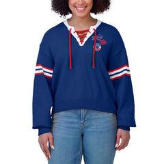 Buffalo Bills WEAR by Erin Andrews Women's Lace-Up Pullover Sweatshirt | NFL Hot