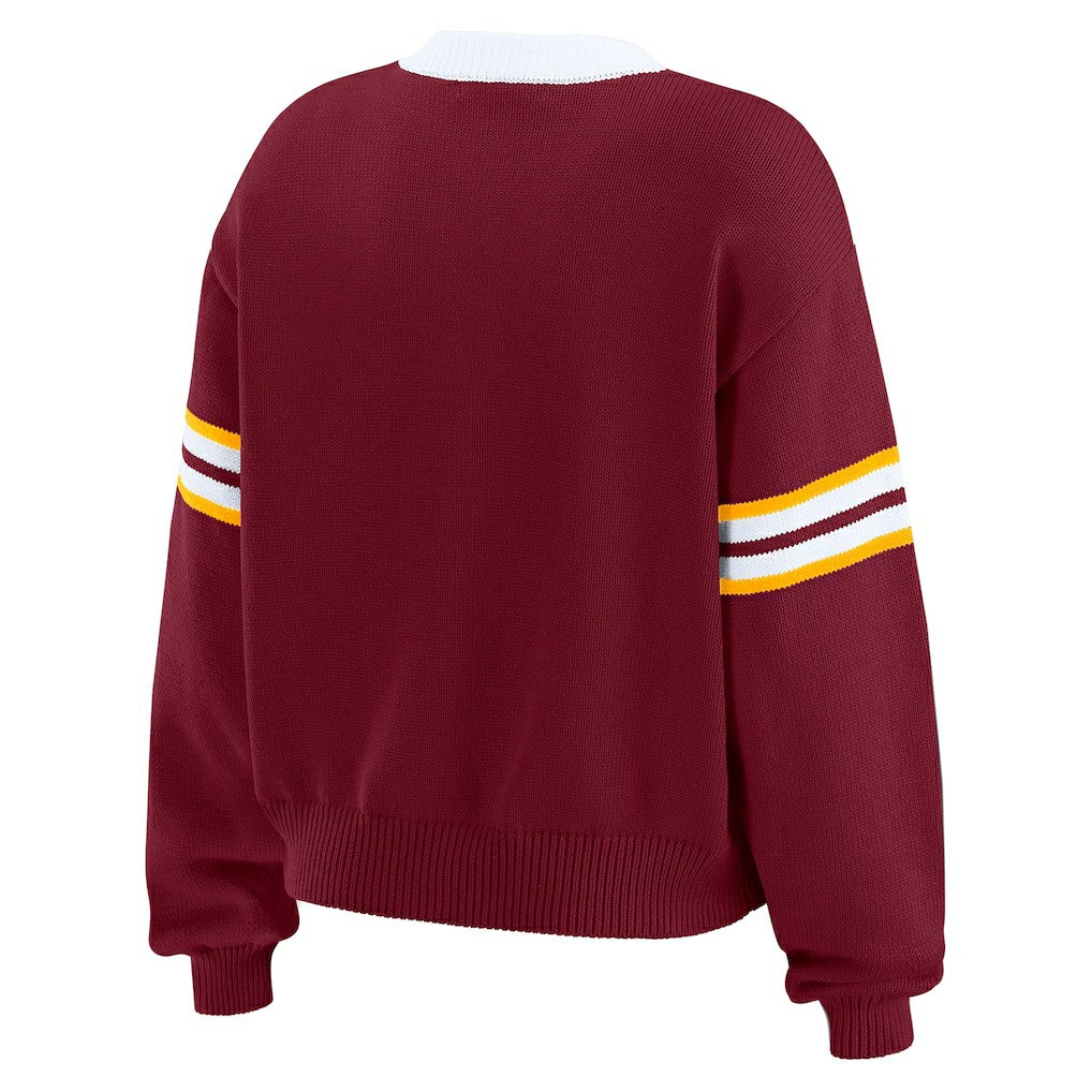 Washington Commanders WEAR by Erin Andrews Women's Lace-Up Pullover Sweatshirt | NFL Sale