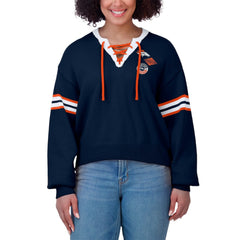 Denver Broncos WEAR by Erin Andrews Women's Lace-Up Pullover Sweatshirt | NFL Sale