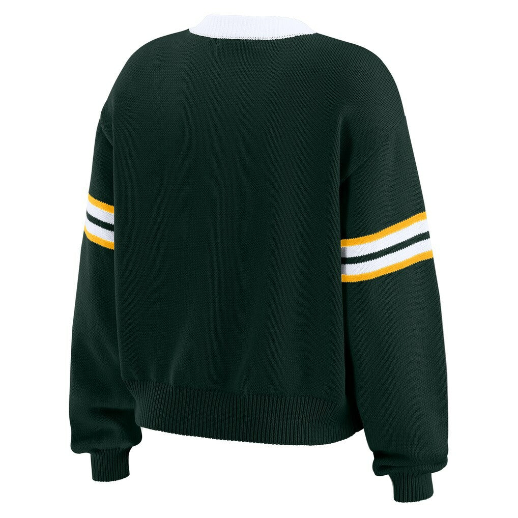 Green Bay Packers WEAR by Erin Andrews Women's Lace-Up Pullover Sweatshirt | NFL Sale