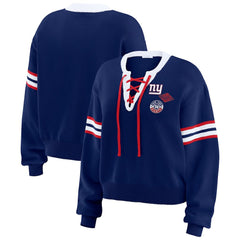 New York Giants WEAR by Erin Andrews Women's Lace-Up Pullover Sweatshirt | NFL Sale