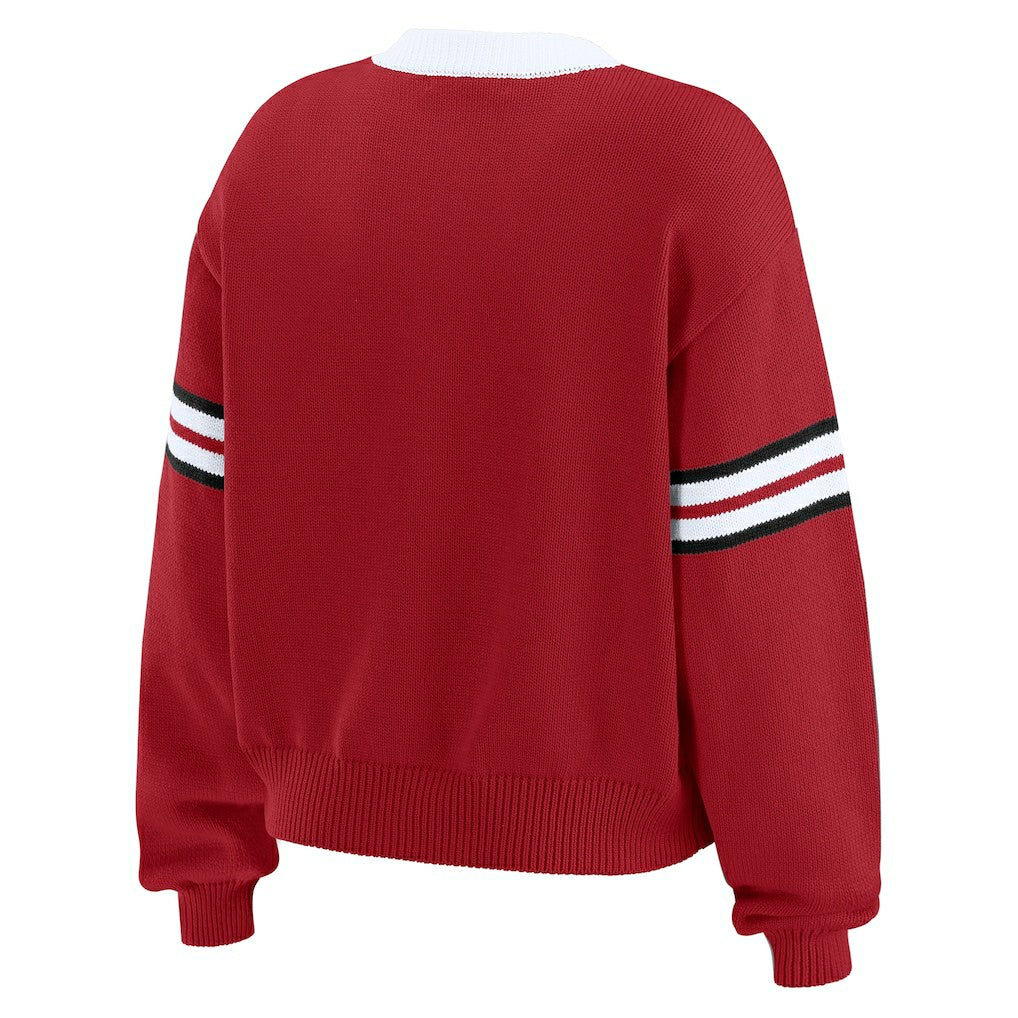 San Francisco 49ers WEAR by Erin Andrews Women's Lace-Up Pullover Sweatshirt | NFL Online