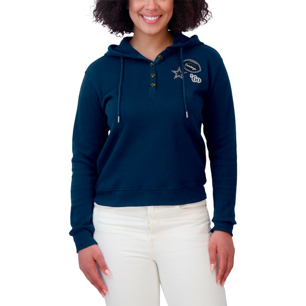 Dallas Cowboys WEAR by Erin Andrews Women's Waffle Hoodie Pullover Top | NFL Hot