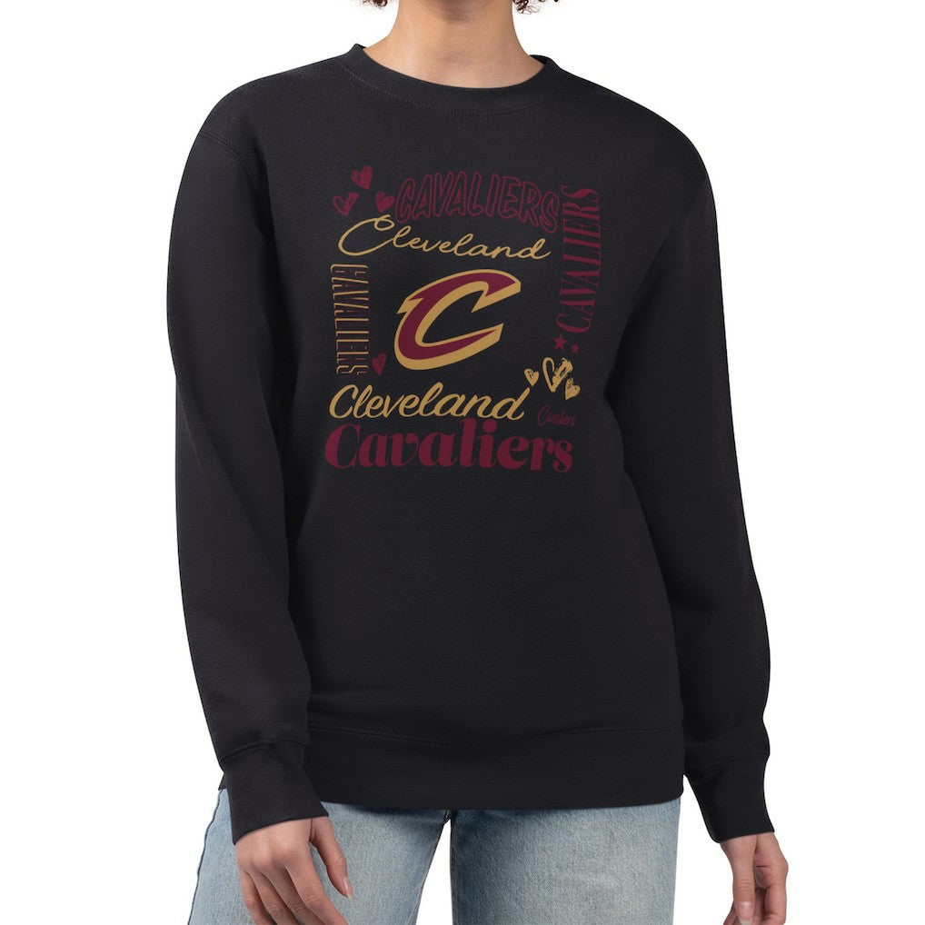 Black Cleveland Cavaliers G-III 4Her by Carl Banks Women's Collage Team Graphic Fleece Pullover Sweatshirt sale | NBA