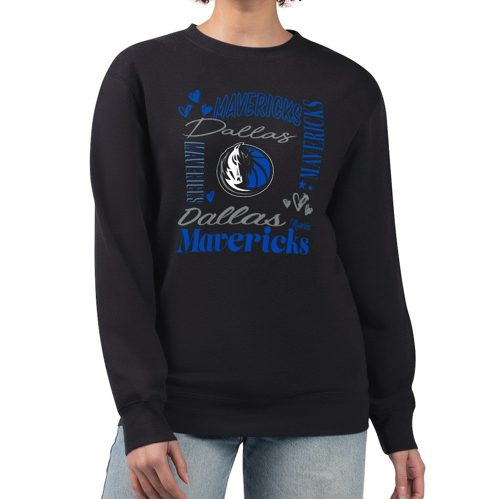 Black Dallas Mavericks G-III 4Her by Carl Banks Women's Collage Team Graphic Fleece Pullover Sweatshirt sale | NBA
