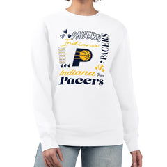 White Indiana Pacers G-III 4Her by Carl Banks Women's Collage Team Graphic Fleece Pullover Sweatshirt | NBA