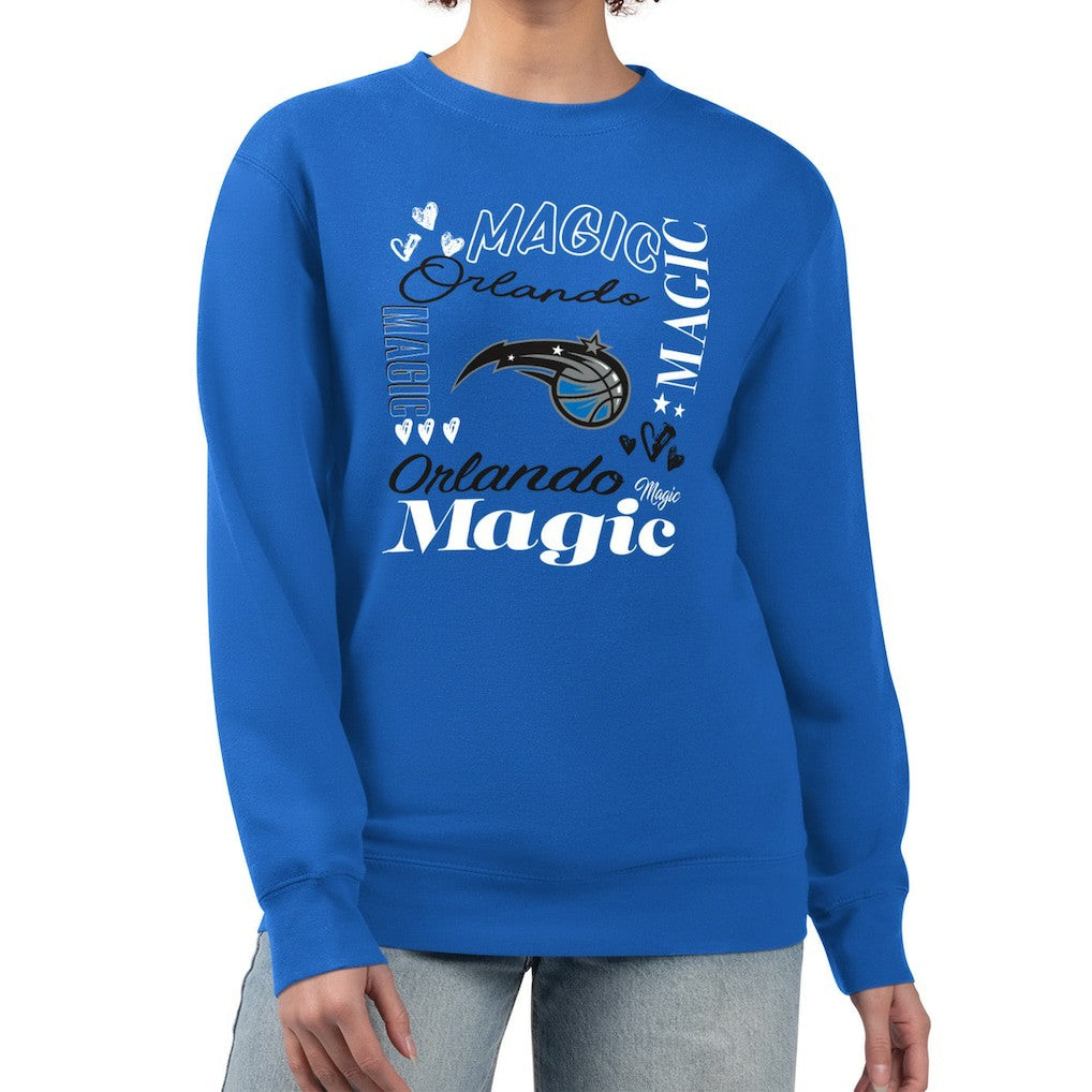 Blue Orlando Magic G-III 4Her by Carl Banks Women's Collage Team Graphic Fleece Pullover Sweatshirt | NBA