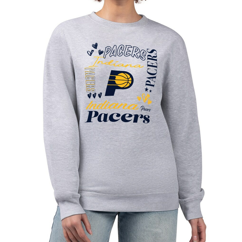 Heather Gray Indiana Pacers G-III 4Her by Carl Banks Women's Collage Team Graphic Fleece Pullover Sweatshirt | NBA