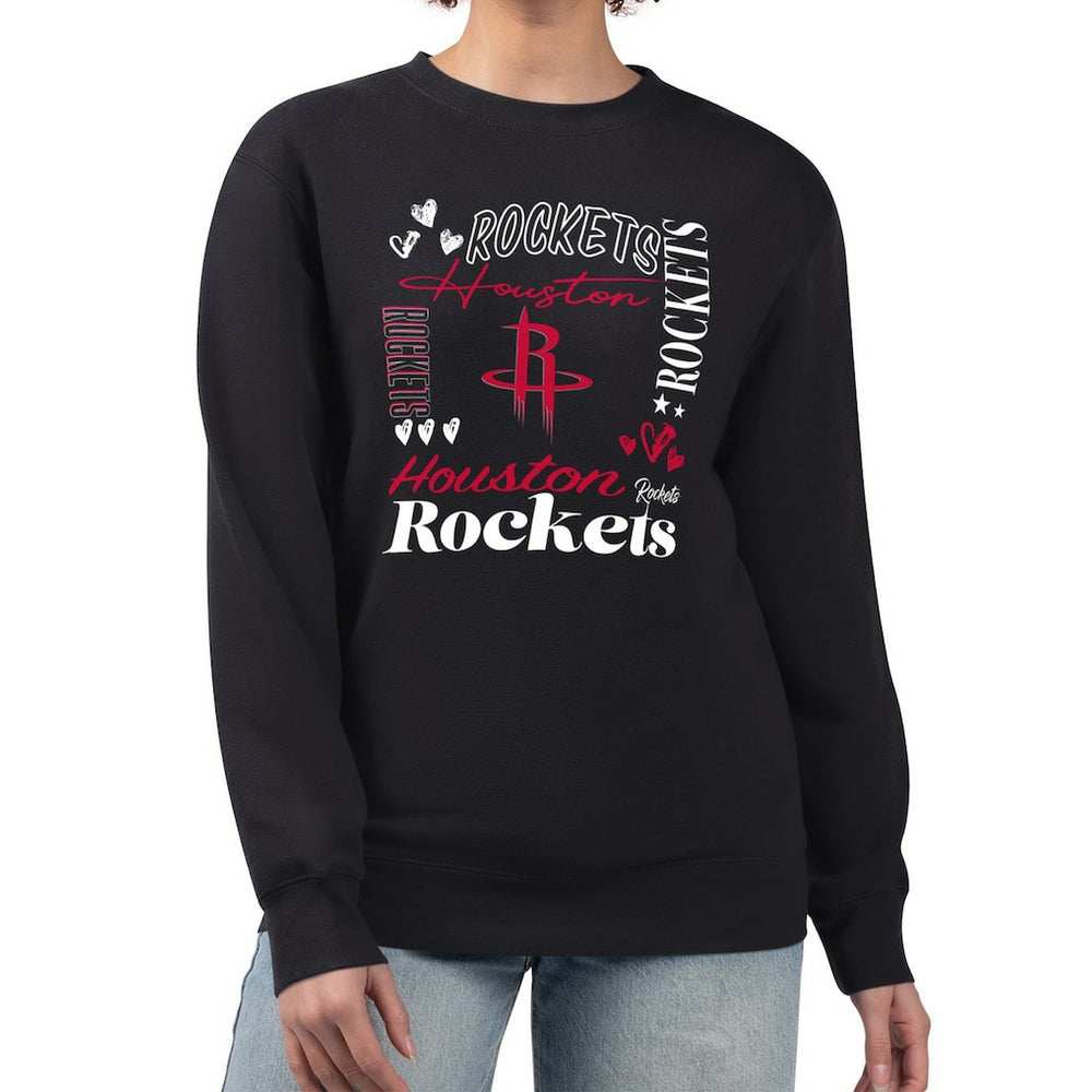 Black Houston Rockets G-III 4Her by Carl Banks Women's Collage Team Graphic Fleece Pullover Sweatshirt sale | NBA