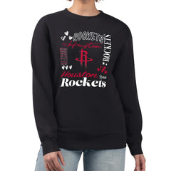 Black Houston Rockets G-III 4Her by Carl Banks Women's Collage Team Graphic Fleece Pullover Sweatshirt sale | NBA