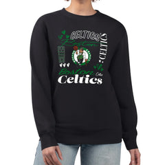 Black Boston Celtics G-III 4Her by Carl Banks Women's Collage Team Graphic Fleece Pullover Sweatshirt | NBA