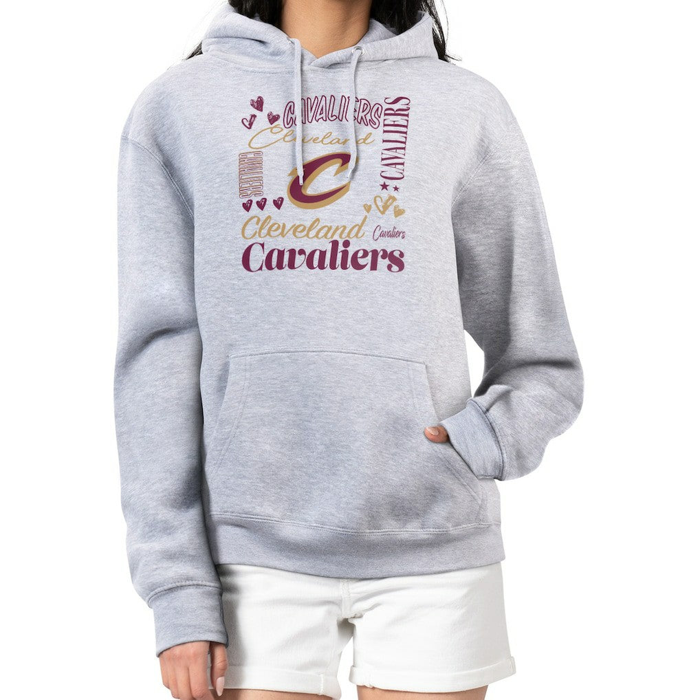 Heather Gray Cleveland Cavaliers G-III 4Her by Carl Banks Women's Team Collage Graphic Fleece Pullover Hoodie sale | NBA