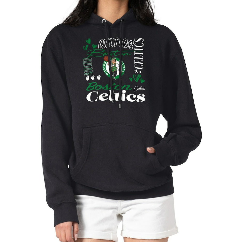 Black Boston Celtics G-III 4Her by Carl Banks Women's Team Collage Graphic Fleece Pullover Hoodie | NBA