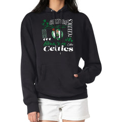 Black Boston Celtics G-III 4Her by Carl Banks Women's Team Collage Graphic Fleece Pullover Hoodie | NBA
