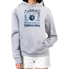 Heather Gray Minnesota Timberwolves G-III 4Her by Carl Banks Women's Team Collage Graphic Fleece Pullover Hoodie | NBA