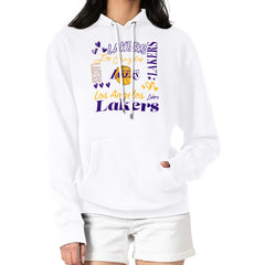 White Los Angeles Lakers G-III 4Her by Carl Banks Women's Team Collage Graphic Fleece Pullover Hoodie | NBA