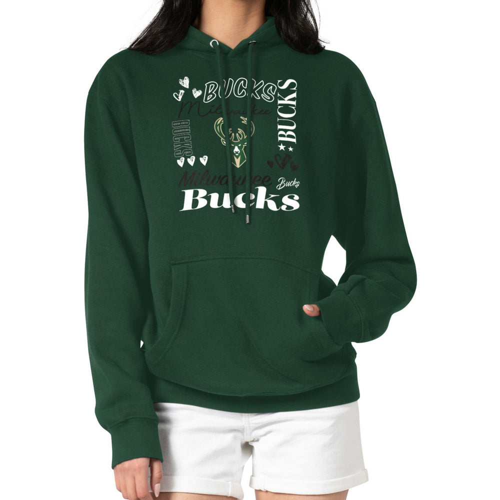 Green Milwaukee Bucks G-III 4Her by Carl Banks Women's Team Collage Graphic Fleece Pullover Hoodie | NBA