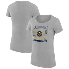 Heather Gray Denver Nuggets G-III 4Her by Carl Banks Women's Super-Slim Fit Lightweight Team Name Collage Graphic T-Shirt sale | NBA