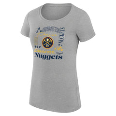 Heather Gray Denver Nuggets G-III 4Her by Carl Banks Women's Super-Slim Fit Lightweight Team Name Collage Graphic T-Shirt sale | NBA