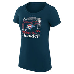 Navy Oklahoma City Thunder G-III 4Her by Carl Banks Women's Super-Slim Fit Lightweight Team Name Collage Graphic T-Shirt | NBA