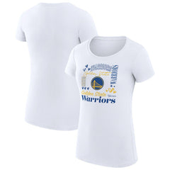 White Golden State Warriors G-III 4Her by Carl Banks Women's Super-Slim Fit Lightweight Team Name Collage Graphic T-Shirt sale | NBA