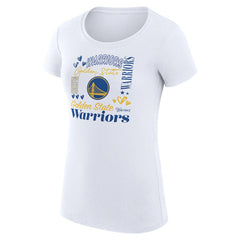 White Golden State Warriors G-III 4Her by Carl Banks Women's Super-Slim Fit Lightweight Team Name Collage Graphic T-Shirt sale | NBA