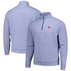 Texas Rangers Peter Millar Perth Sugar Stripe Performance Quarter-Zip Top - MLB Tops