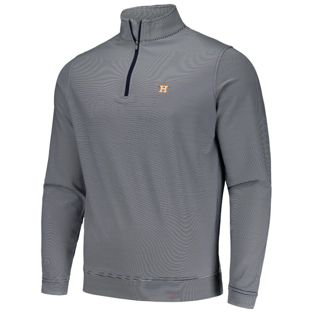 Houston Astros Peter Millar Perth Sugar Stripe Performance Quarter-Zip Top - MLB Tops